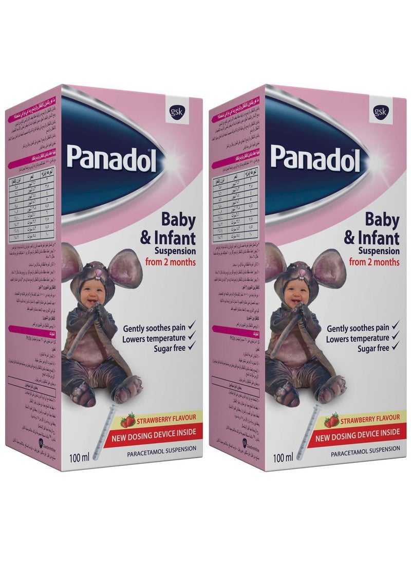 Panadol Pack Of 2 Panadol Baby And Infant Suspension 100ml - Image 2
